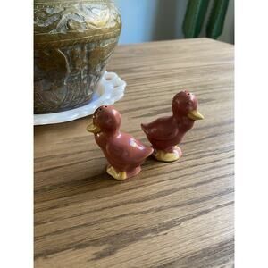 Antique Rosemeade Ceramic Pink Duck Salt & Pepper Shakers cottagecore